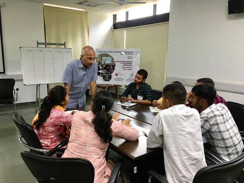Students participating in an entrepreneurship workshop
