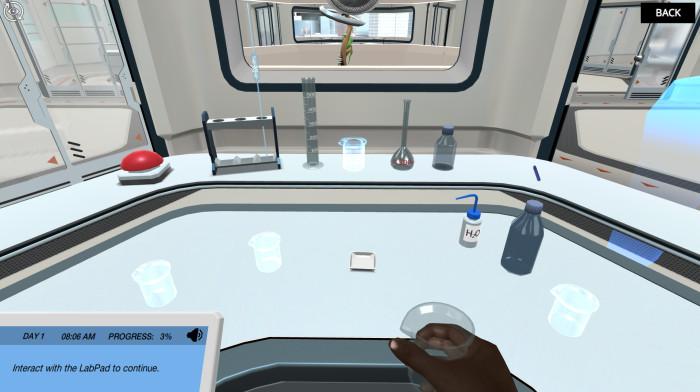 Student exploring an interactive virtual science experiment